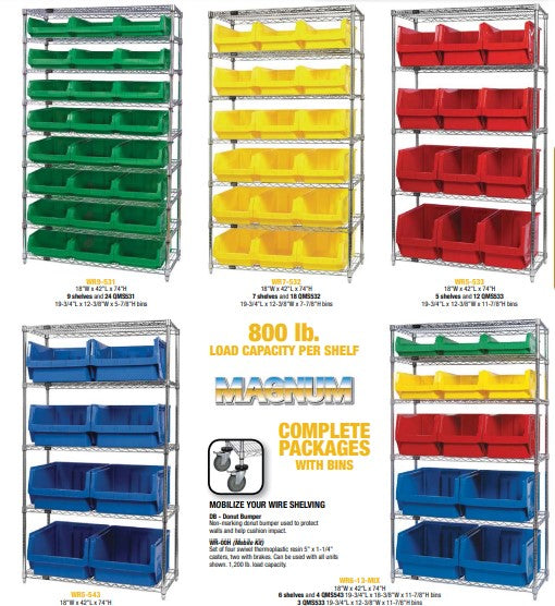 Giant Hopper Bins Wire Shelving Units- Complete Package