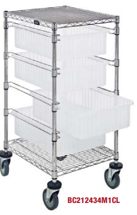 Clear-View Dividable Grid Bin Carts