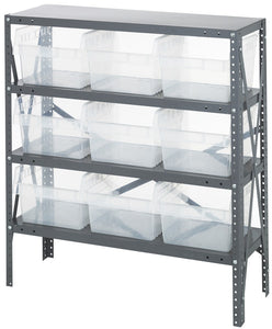 Clear View Store-Max 8" Shelf Bin Steel 1239-SB809CL