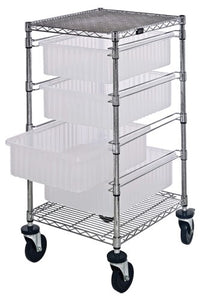 Clear-View Dividable Grid Bin Carts BC212434M1CL