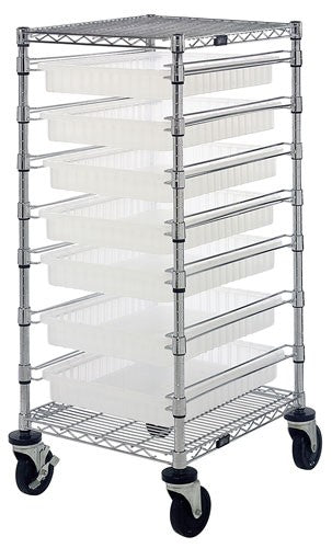 Clear-View Dividable Grid Bin Carts BC212439M2CL