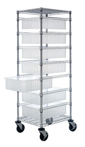 Clear-View Dividable Grid Bin Carts BC212469M1CL