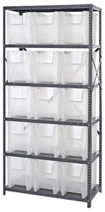 Clear-View Giant Stack Steel Shelving Package QSBU-600CL