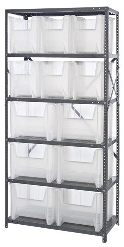 Clear-View Giant Stack Steel Shelving Package QSBU-600800CL