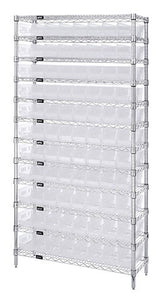 Clear-View Wire Shelving Complete Bins WR12-103CL