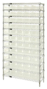 Clear-View Wire Shelving Complete Bins WR12-106CL