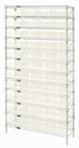 Clear-View Wire Shelving Complete Bins WR12-110CL