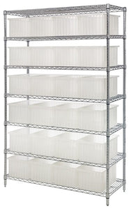 Wire Shelving Unit with Clear-View Dividable Grid Container WR7-92080CL