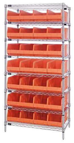 Stackable Shelf Bin Wire Shelving Packages WR8-443