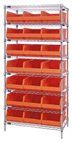 Stackable Shelf Bin Wire Shelving Packages WR8-445