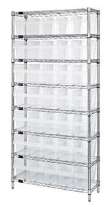 WIRE SHELVING UNITS WITH CLEAR-VIEW STORE-MAX 8" SHELF BINS WR8-806CL