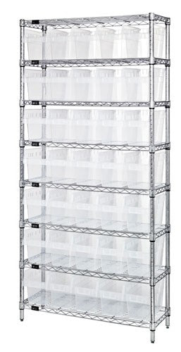 WIRE SHELVING UNITS WITH CLEAR-VIEW STORE-MAX 8