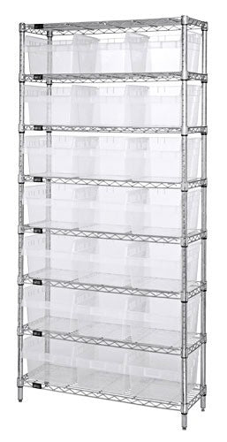 WIRE SHELVING UNITS WITH CLEAR-VIEW STORE-MAX 8